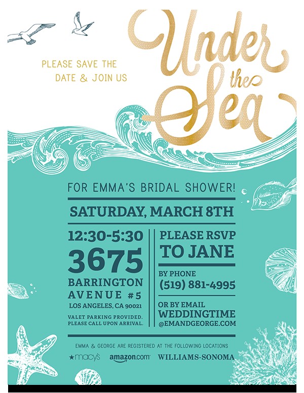 Under the Sea Bridal Shower Invitations "under the Sea" Bridal Shower Invites On Behance