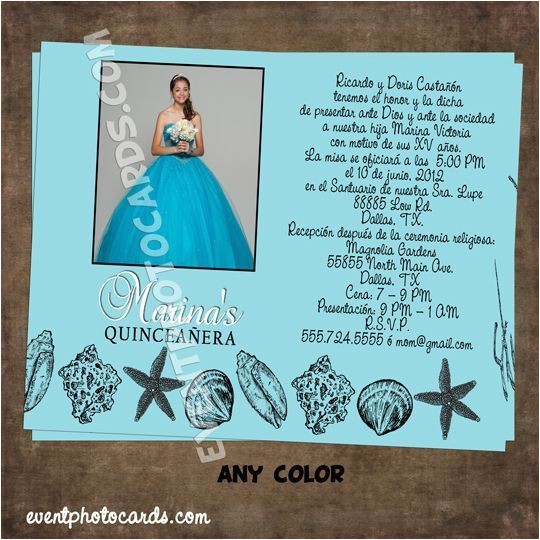 Under the Sea themed Quinceanera Invitations Under the Sea Quinceanera theme Quinceanera Pinterest