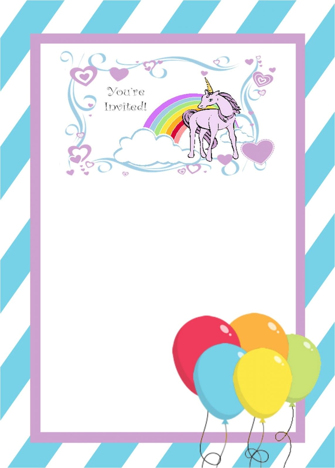 Unicorn Birthday Invitation Templates Unicorn Invitation Template