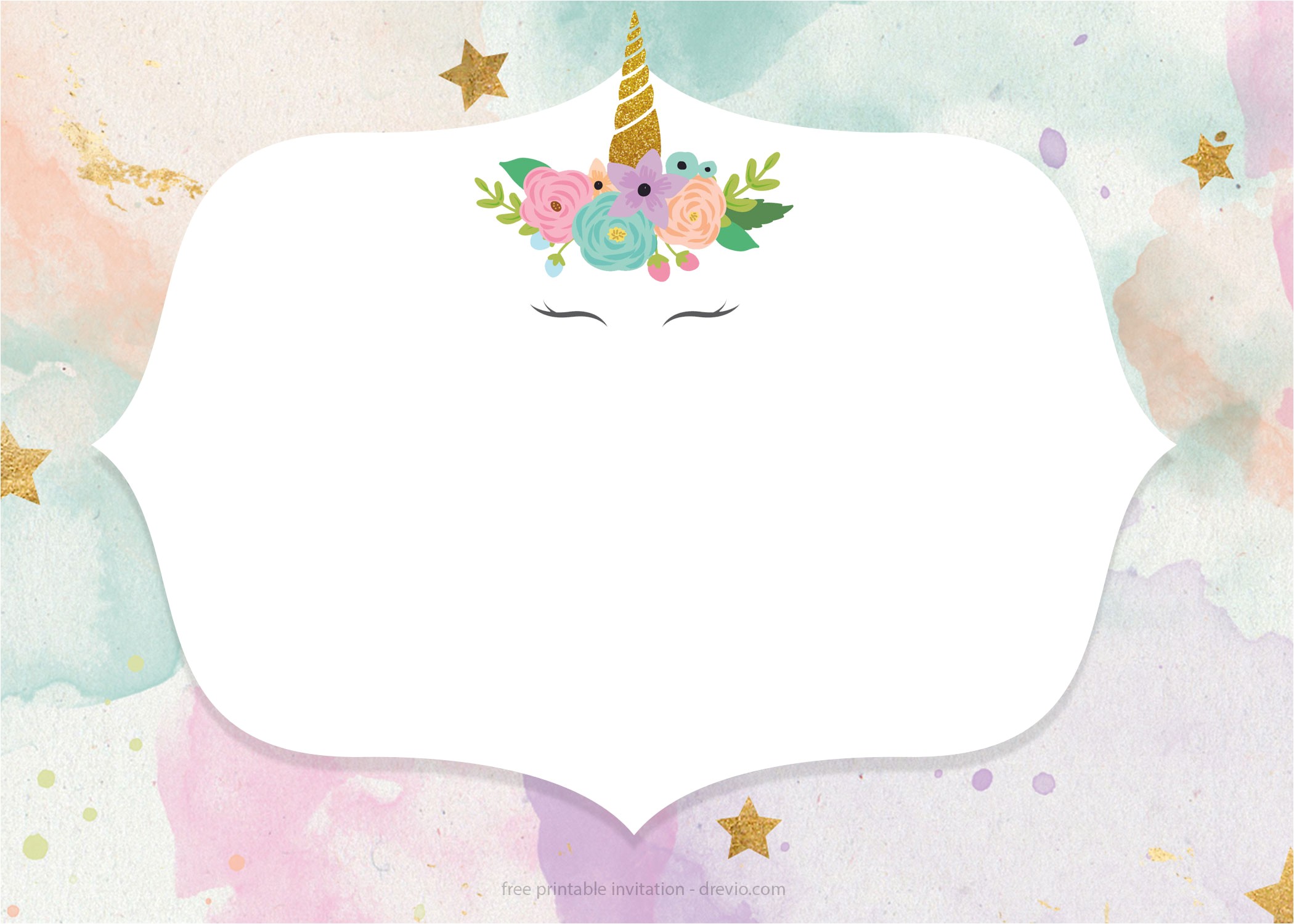 Unicorn Birthday Invitations Free Template Free Whimsical Pastel Unicorn Birthday Invitation