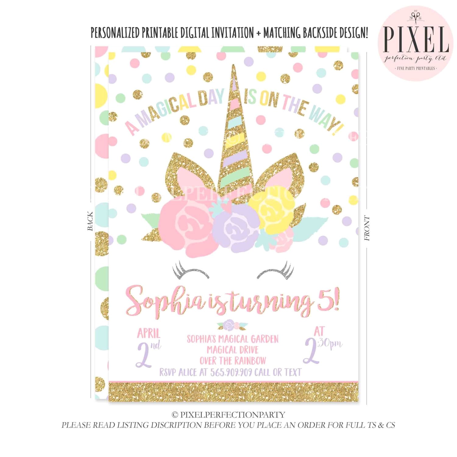 Unicorn Birthday Invites Free Unicorn Birthday Invitation Magical Unicorn Birthday