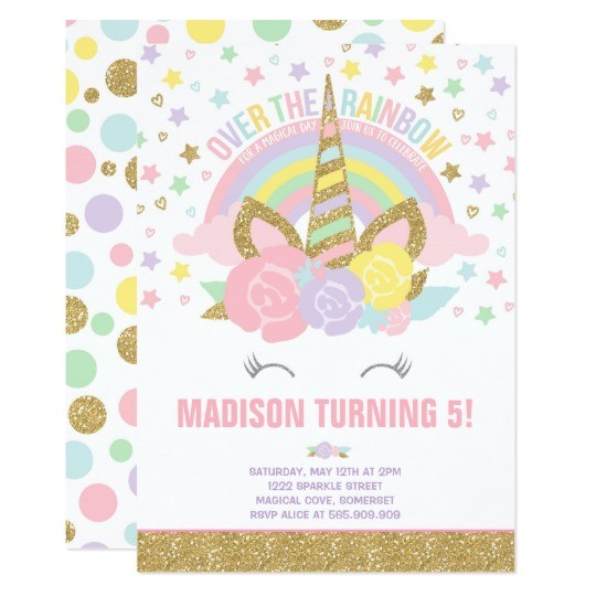 Unicorn Birthday Party Invitations Free Template Birthday Party Invitations attractive Unicorn Birthday