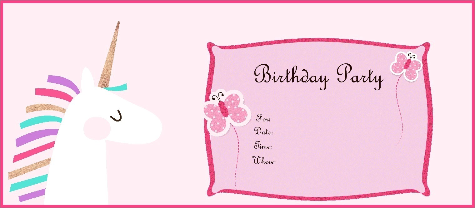 Unicorn Birthday Party Invitations Free Template Free Printable Unicorn Birthday Party Invitation