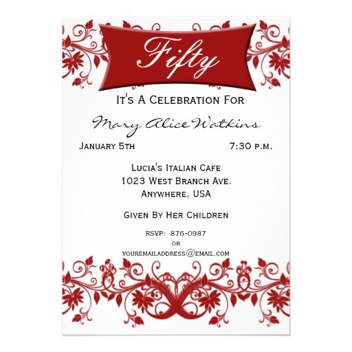 Unique 50th Birthday Invitation Ideas 50th Birthday Party Personalized Invitation