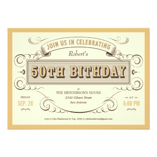Unique 50th Birthday Invitation Ideas Unique Vintage 50th Birthday Invitations