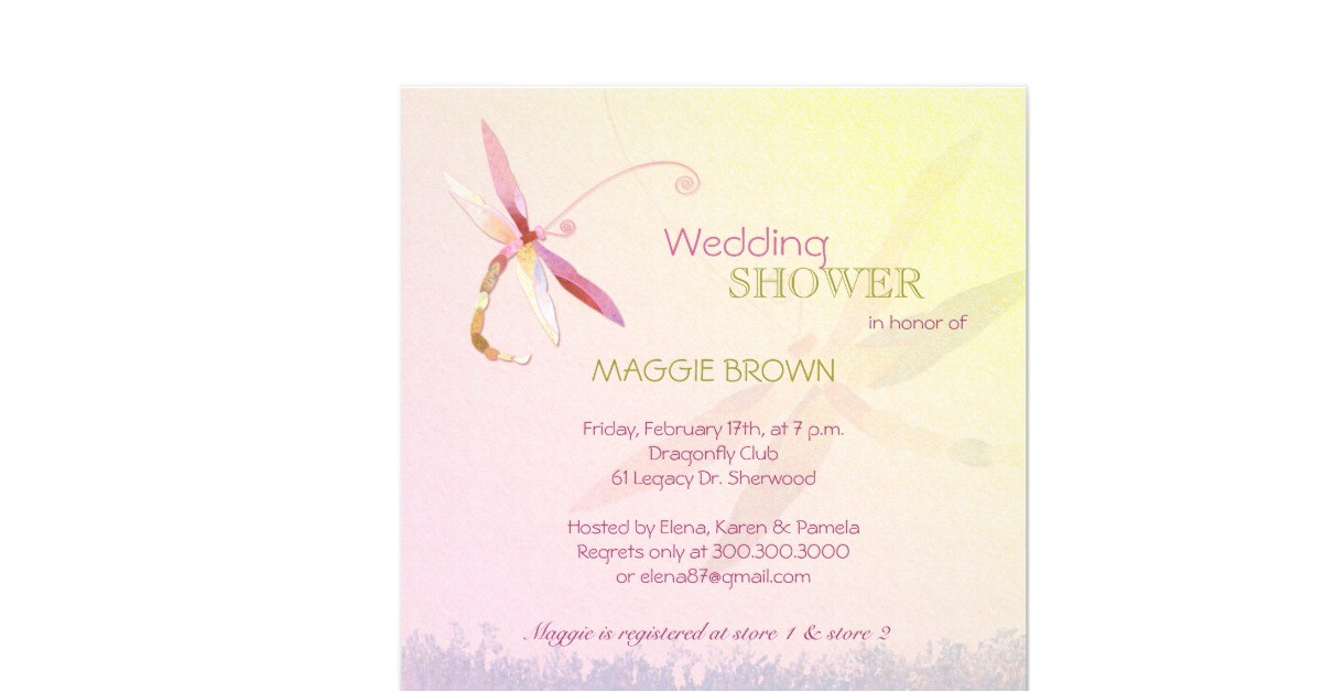 Unique Bridal Shower Invites Dragonfly theme Unique Bridal Shower Invitations 5 25