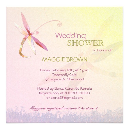 Unique Bridal Shower Invites Dragonfly theme Unique Bridal Shower Invitations 5 25