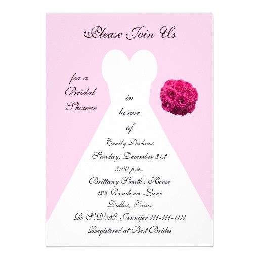 Unique Bridal Shower Invites Unique Pink Bridal Shower Invitation Bridal Gown 5" X 7