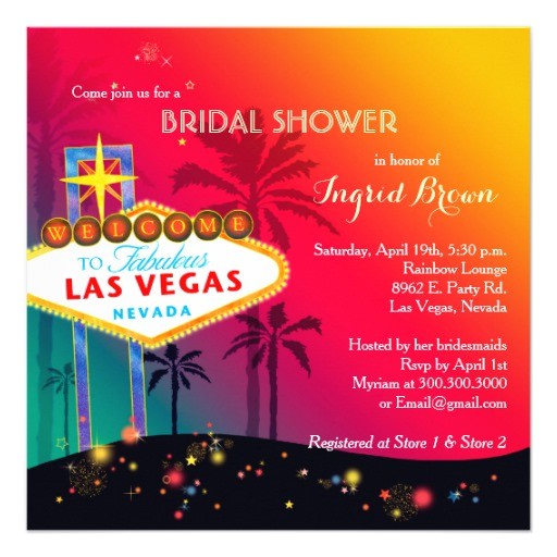 Vegas Bridal Shower Invitations Glitzy Las Vegas Bridal Shower Invitations