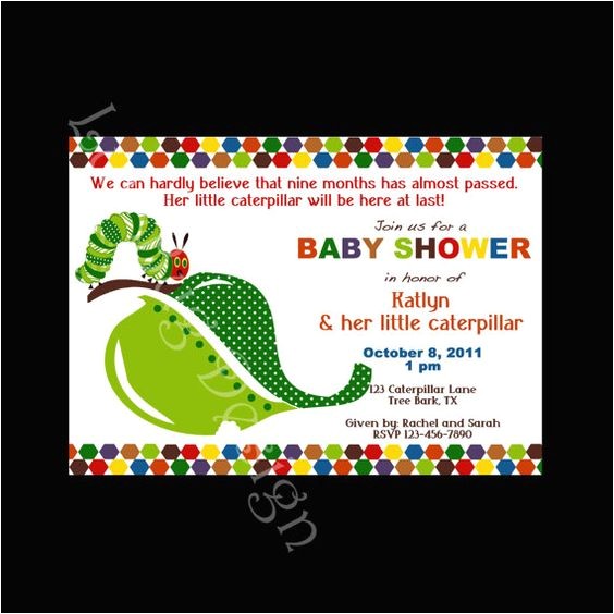 Very Hungry Caterpillar Baby Shower Invitations Very Hungry Caterpillar Baby Shower Invites I Love It