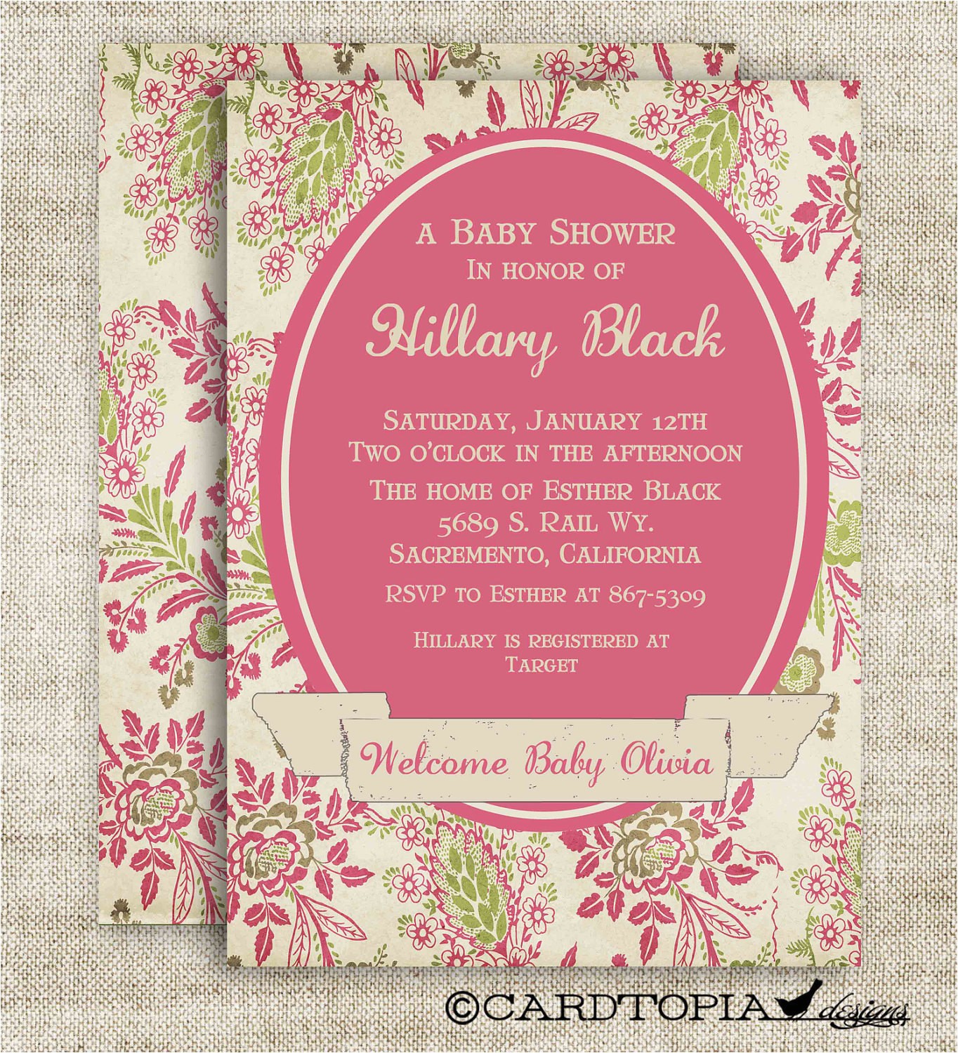 Victorian Baby Shower Invitations Girl Baby Shower or Birthday Invitations by Cardtopia Pany