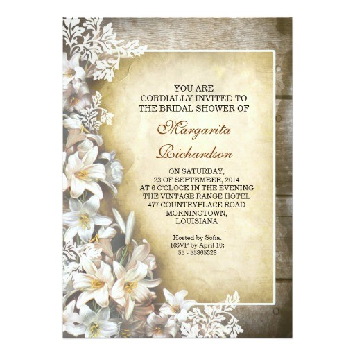 Victorian Bridal Shower Invitations Elegant Victorian Lilies Bridal Shower Invitations