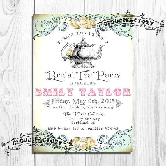 Victorian Bridal Shower Invitations Printable Victorian Engagement Tea Party Invitations