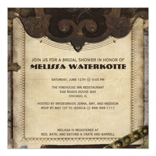 Victorian Bridal Shower Invitations Victorian Steampunk Bridal Shower Invitation