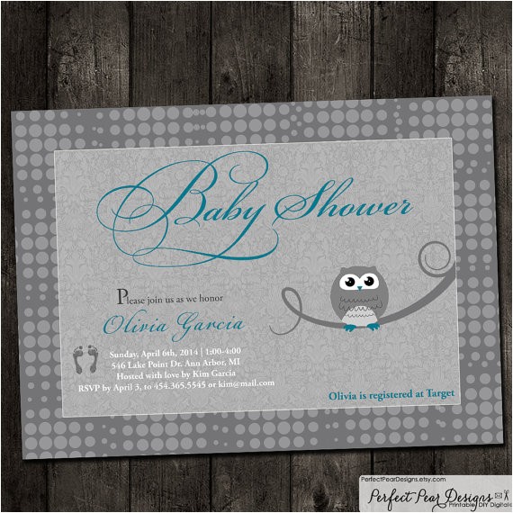 Vintage Owl Baby Shower Invitations Baby Shower Invitation Vintage Owl Pink by Perfectpeardesigns