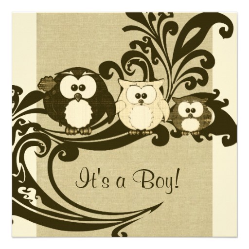 Vintage Owl Baby Shower Invitations Brown Vintage Owl Family Baby Shower Invitation