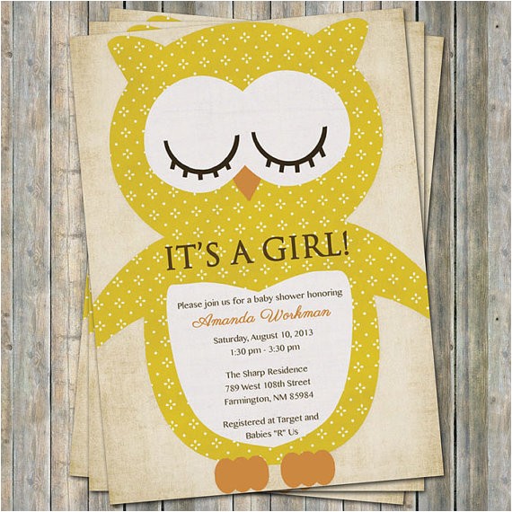Vintage Owl Baby Shower Invitations Owl Baby Shower Invitations Vintage Feel Printable File