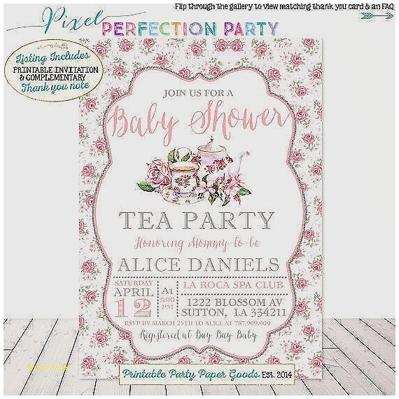 Vintage Tea Party Baby Shower Invites Baby Shower Invitation Luxury Vintage Tea Party Baby
