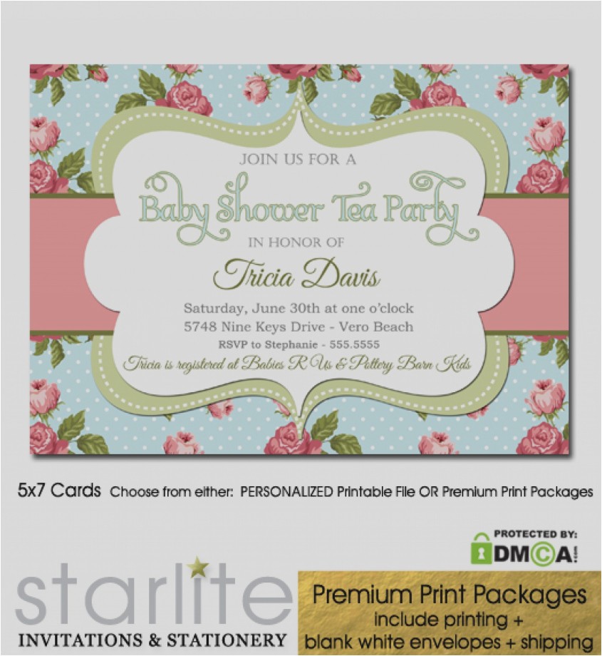 Vintage Tea Party Baby Shower Invites Inspirational Vintage Tea Party Baby Shower Invitations