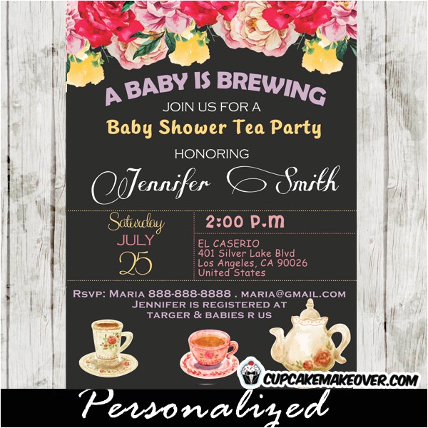 Vintage Tea Party Baby Shower Invites Vintage Floral Baby Shower Tea Party Invitation