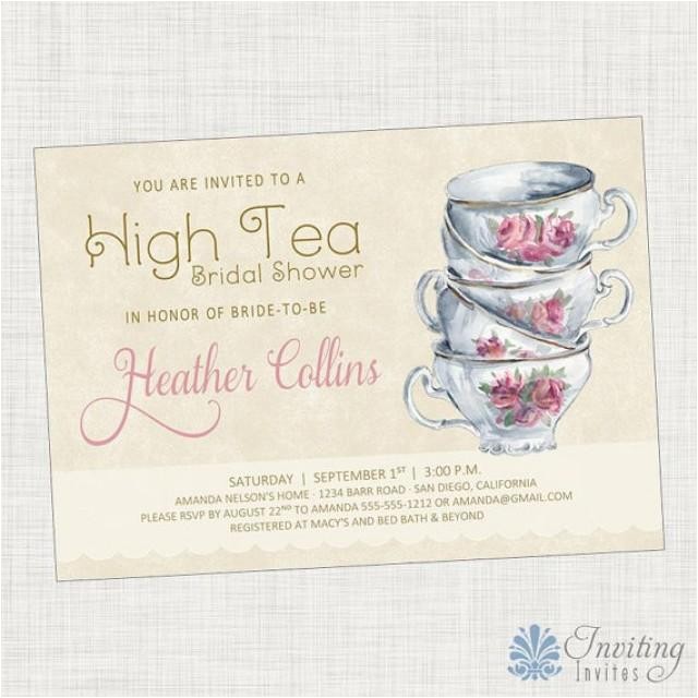 Vintage Tea Party Baby Shower Invites Vintage Tea Cup Bridal Shower Invitation Baby Shower