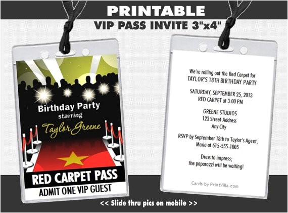 Vip Pass Birthday Invitations Free Red Carpet Paparazzi Vip Pass Birthday Party Invitations Vip Pass Birthday Invitations Free Red Carpet Paparazzi Vip Pass Birthday Party Invitations