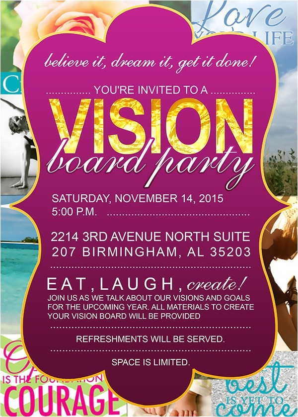 Vision Board Party Invitation Adrienne Nixon S Vision Board Party