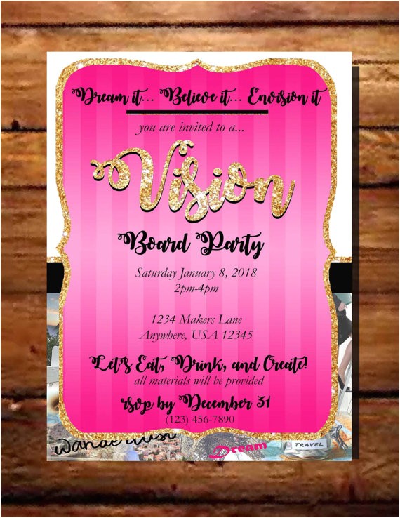 Vision Board Party Invitation Vision Board Party Invitation