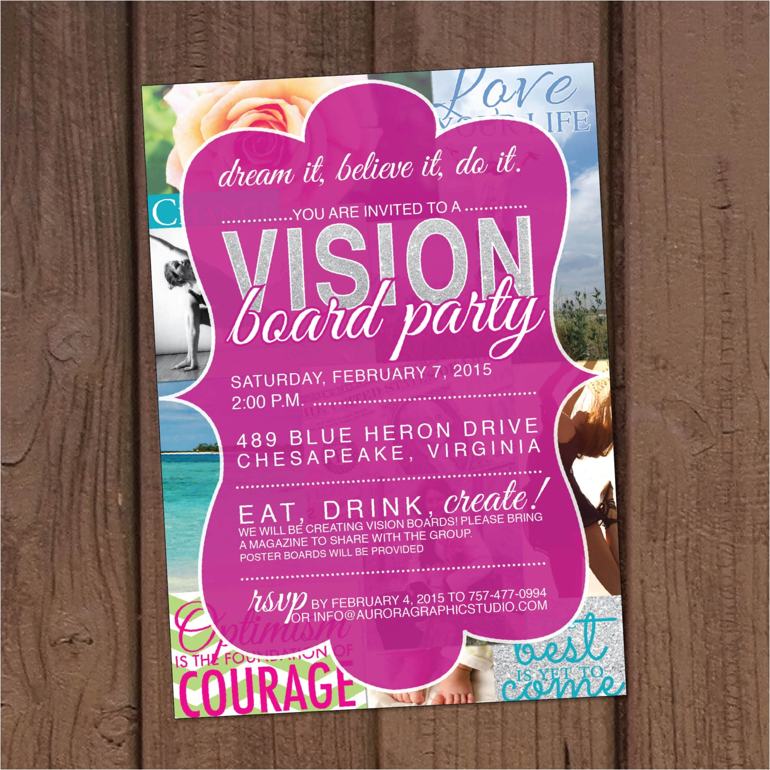 Vision Board Party Invitation Vision Board Party Invitation