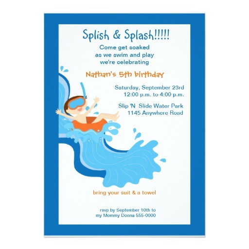 Water Slide Birthday Party Invitations Water Slide Birthday Party Invitation
