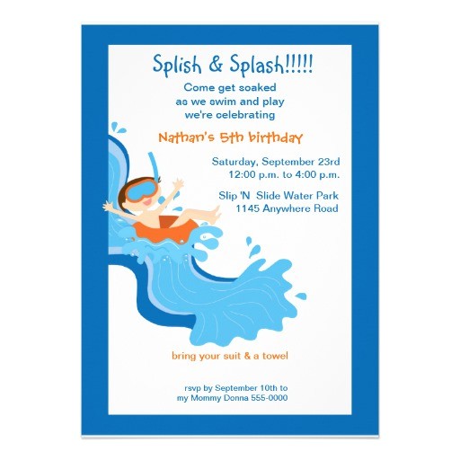 Water Slide Party Invitations Water Slide Birthday Party Invitation 5 Quot X 7 Quot Invitation