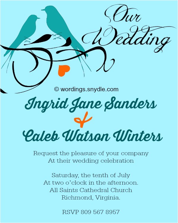 Wedding and Baptism Invitation Text Informal Wedding Invitation Wording Samples Wordings and