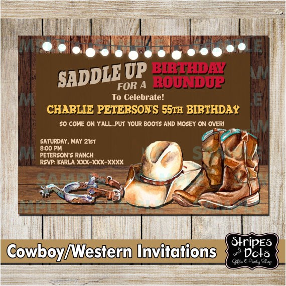 Western Birthday Invitations for Adults Western Invitations Cowboy S Party Western Party Cowboy