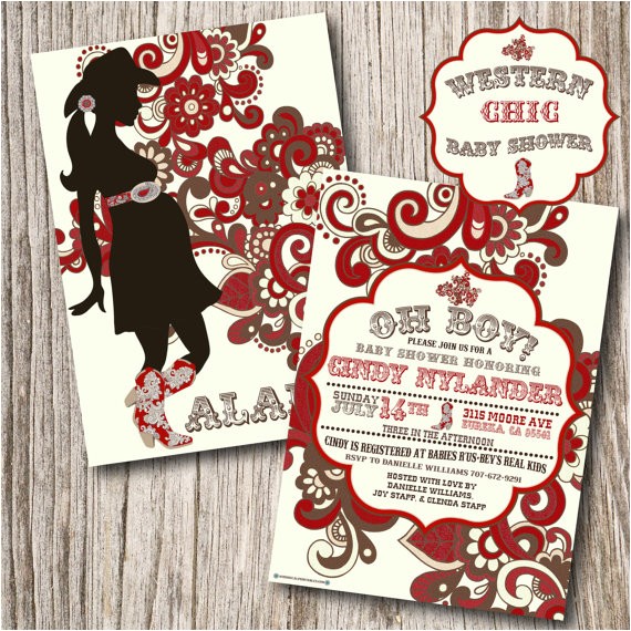 Western theme Baby Shower Invites Western Baby Shower Invitations Western by