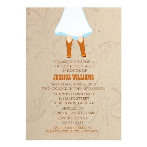 Western themed Bridal Shower Invitations Rustic Western Bridal Shower Invitations