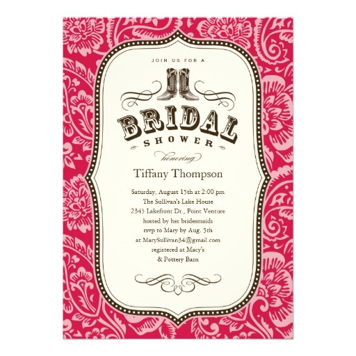 Western themed Bridal Shower Invitations Western Bridal Shower Invitations 5" X 7" Invitation Card