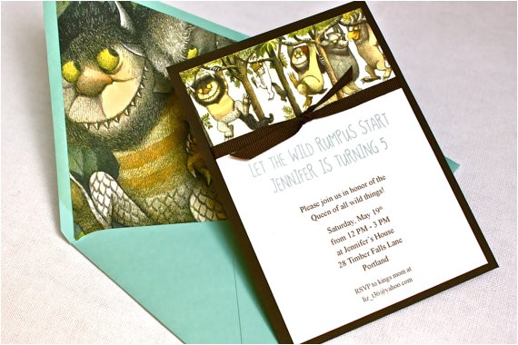 Where the Wild Things are Birthday Invitation Template where the Wild Things are Birthday Invitation Grosgrain