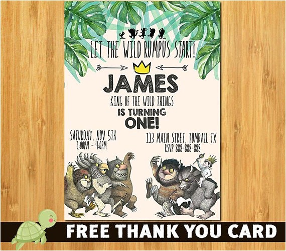 Where the Wild Things are Birthday Invitation Template where the Wild Things are Birthday Invitation where the Wild