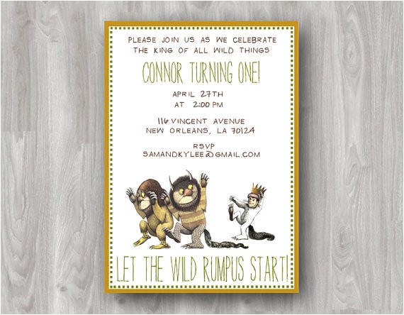 Where the Wild Things are Birthday Invitation Template where the Wild Things are Custom Birthday Party Invitation