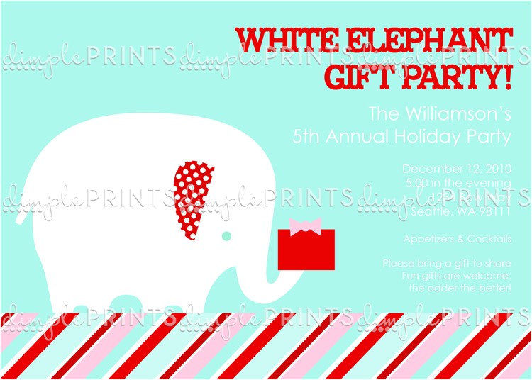 White Elephant Christmas Party Invitations Templates White Elephant Printable Holiday Party Invitation Dimple White Elephant Christmas Party Invitations Templates White Elephant Printable Holiday Party Invitation Dimple