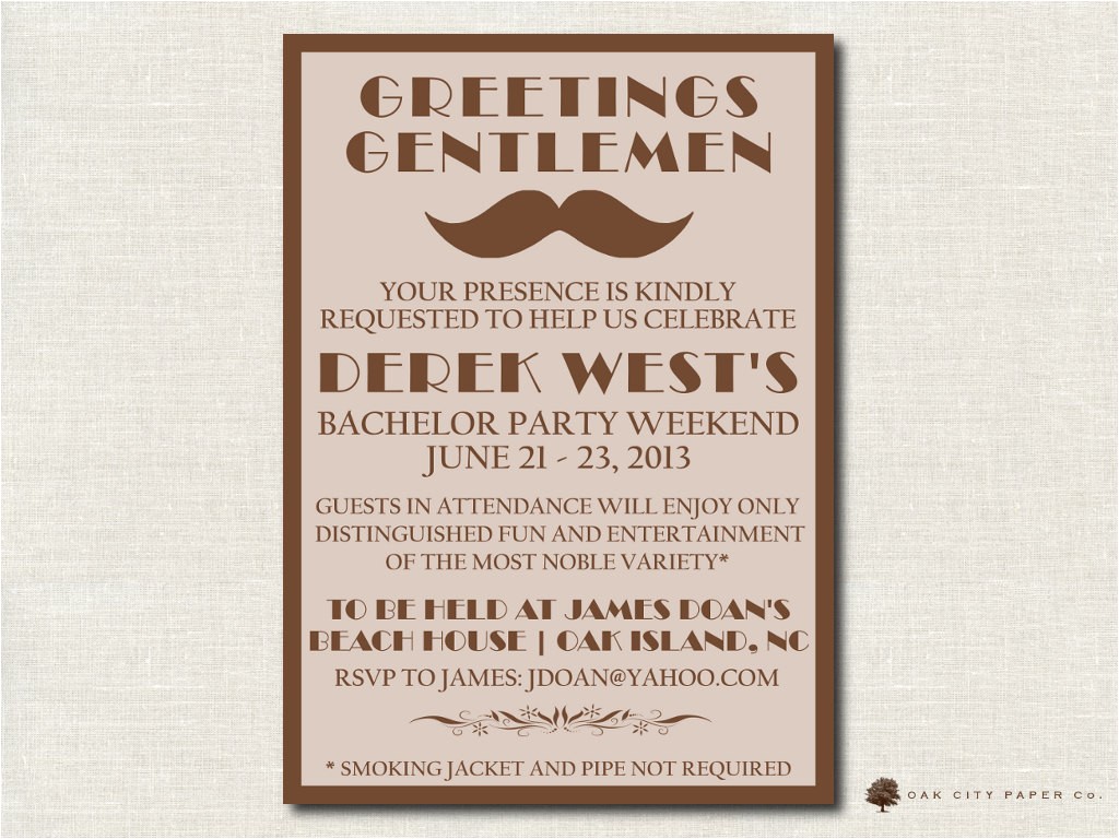Who Gets Invited to Bachelor Party Bachelor Party Invitation Retro Mustache Printable