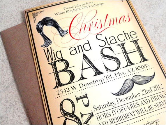 Wig and Mustache Party Invitations Unavailable Listing On Etsy