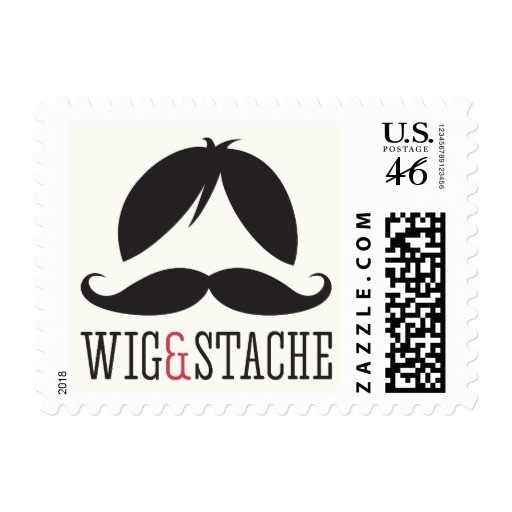 Wig and Mustache Party Invitations Wig and Stache Mustache Bash Birthday Party Stamp