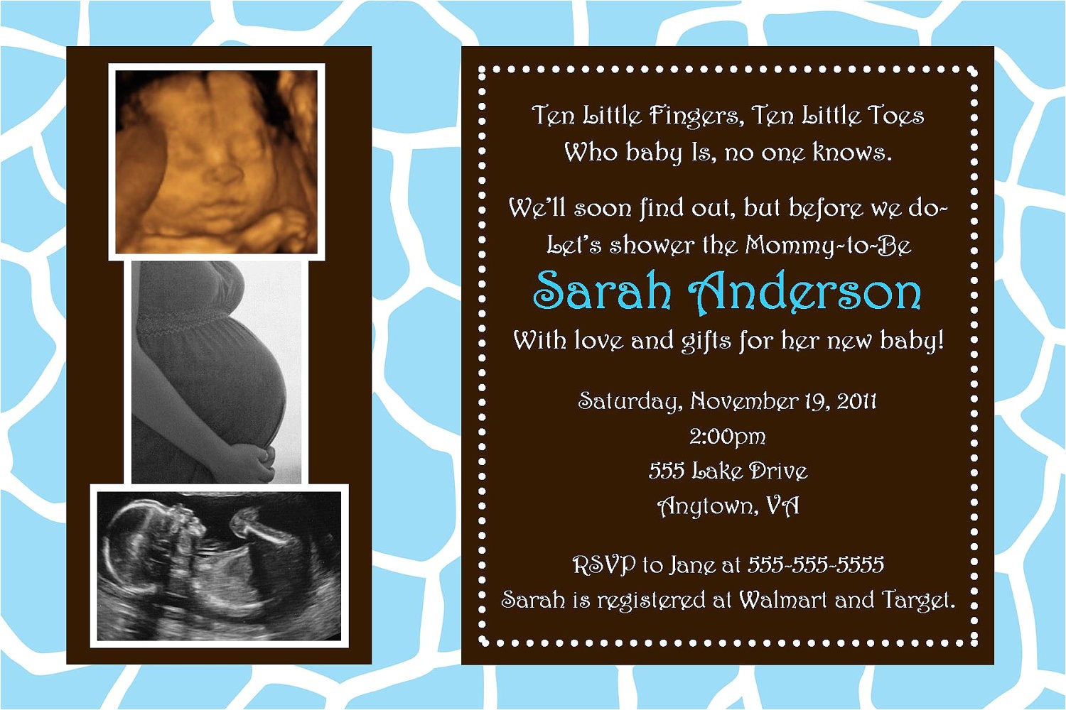 Wild Safari Blue Baby Shower Invitations Blue Wild Safari Baby Shower Invitation You Print