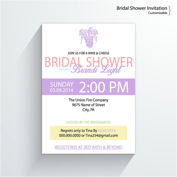 Wine and Cheese Bridal Shower Invitations Bridal Shower Printable Invitation Wine and by Nuvardesigns