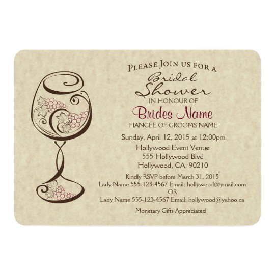 Wine and Cheese Bridal Shower Invitations Wine & Cheese Bridal Shower Invitation
