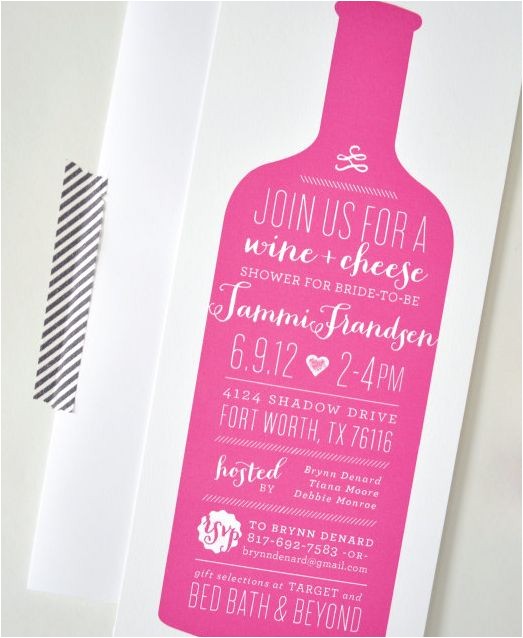 Wine and Cheese Bridal Shower Invitations Wine and Cheese Party Invitations