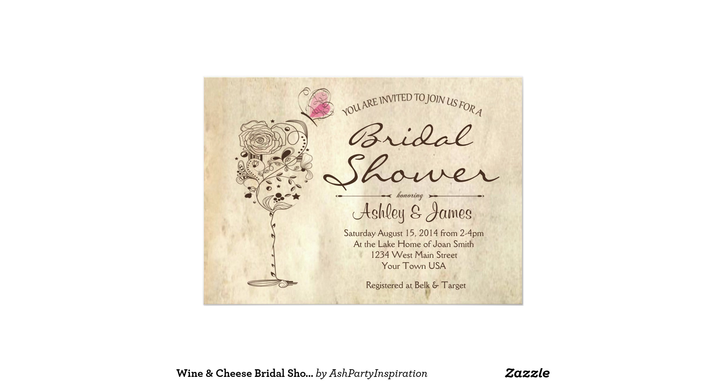 Wine and Cheese Bridal Shower Invitations Wine Cheese Bridal Shower Invitation
