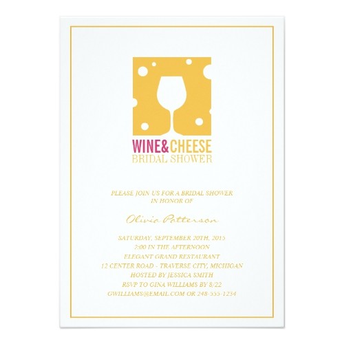Wine and Cheese Bridal Shower Invitations Wine themed Bridal Shower Invitations