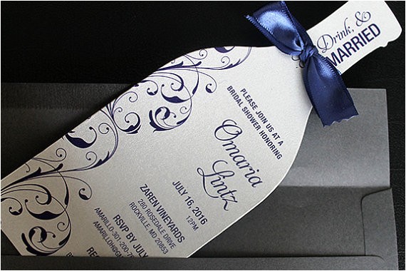 Wine Bottle Bridal Shower Invites Wine Invitation Wine Bridal Shower Invitation